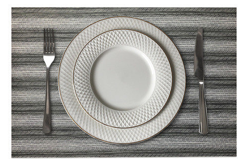 6 Jogo Americano Mesa Posta Luxo Impermeável Pvc Mz Rust Vr Cor M2 Cinza Claro Escuro Grafite Prateado Rustico Mz Retangular