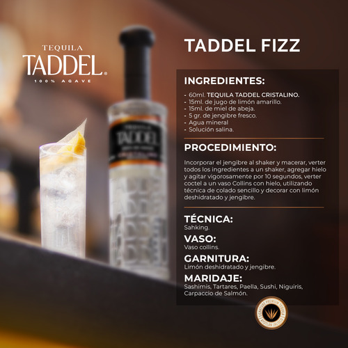 Tequila Taddel Reposado Cristalino 750 Ml