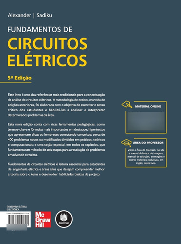 Fundamentos De Circuitos Elétricos, De Alexander, Charles K.. Editorial Amgh Editora Ltda.,mcgraw-hill Companies, Inc., Capa Mole Em Português, 2013