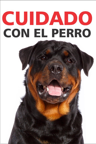 Cartel Cuidado Con El Perro Rottweiler 23x15cm K1