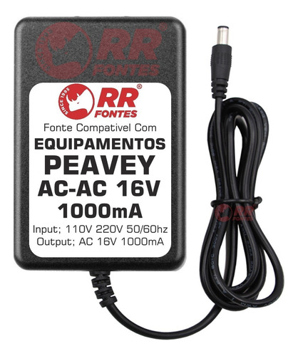 Fonte 16vac Para Mesa Mixer Peavey M-8 Pc-1600x Pfc-10 Stomp