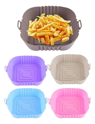 Bandeja Air Fryer Molde Silicona Cuadrado Freidora Aire Color