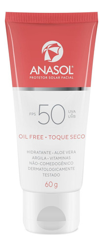 Anasol Fps 50 Protetor Facial Toque Seco Com Argila Orgânica