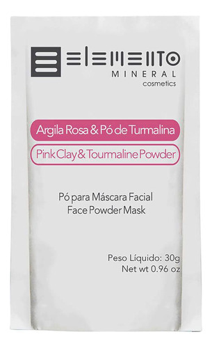 Argila Rosa Com Pó De Turmalina 30g - Elemento Mineral