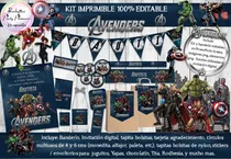 Comprar Kit Imprimible Candy Bar Avengers 100% Editable