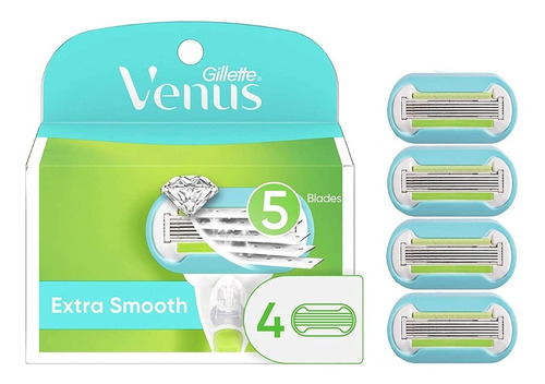 Cartuchos Repuesto Gillette Venus Extra Smooth 5 Hojas 4unid