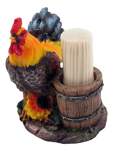 Farm Rooster And Old Fashioned Water Pail - Juego De Soporte