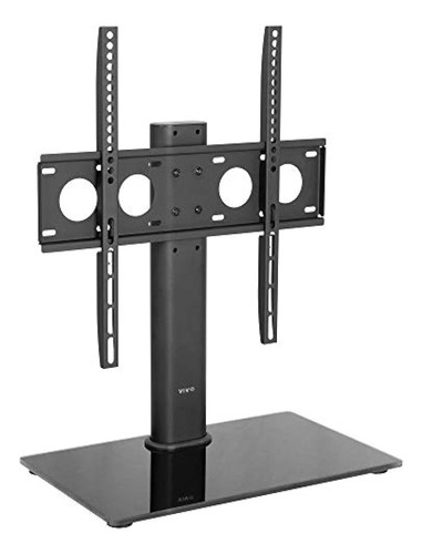 Soporte De Sobremesa De Tv Negro Vivo Con Elegante Base De V