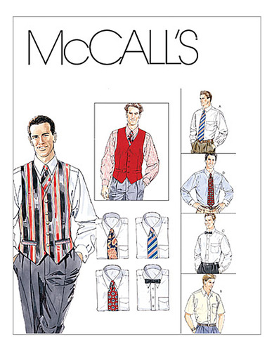 Mccall 's Patterns M2447 Para Hombre Forro Chaleco Camisa Do