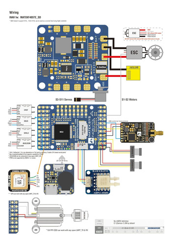 Matek F405 Vtol Stm32f405rgt6 Controlador De Vuelo Osd Incor