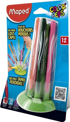 Maped Color'Peps Jungle – Set De 12 Rotuladores Punta Gruesa Con Tinta Lavable Y Secado Rápido Para Niños