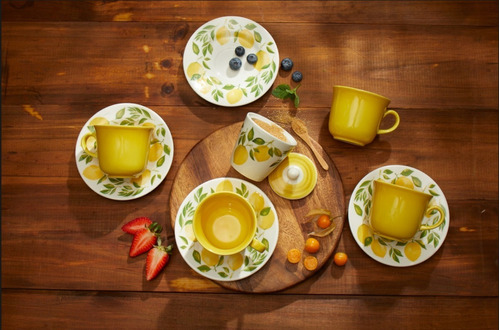 Corona Set Para Desayuno, Cafè, Tè Juego 10 Piezas Limones 