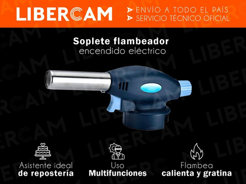 Imagen 3 de 10 de Soplete Flambeador Soldador Con Encendido Electronico A Gas