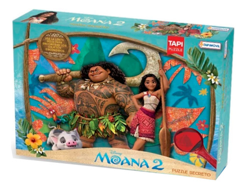 Puzzle Rompecabezas Moana 2 Disney 48 Piezas Con Lupa Mágica