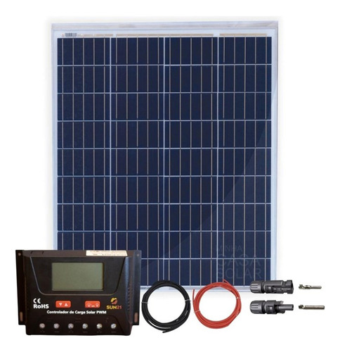 Kit Painel Solar 80w Resun Para Iluminação Com 4 Lâmpadas