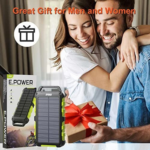 Banco Energía Solar 20000mah Doble Usb Led Powerbank Lintern