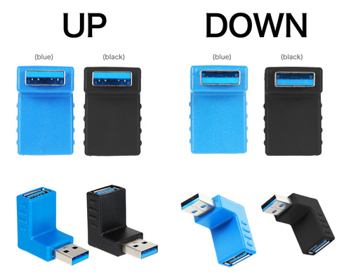 2025 Adaptador Usb 3.0 De Ángulo Recto, Conector Macho A