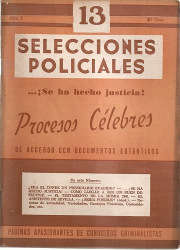 Revista Selecciones Policiales Nº 13 Julio 1944