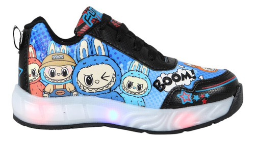 Tenis Niño La Bubu Luces Led Labubu The Monsters Antiderrapante Niños Tenis Infantil