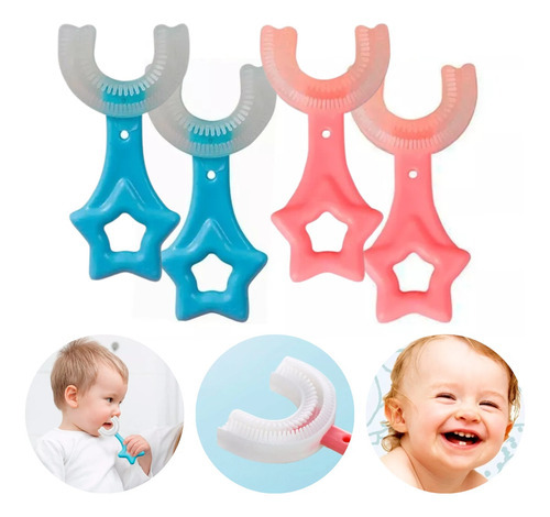 Cepillo De Dientes Niños Forma De U Boca Entera Silicon 4p F
