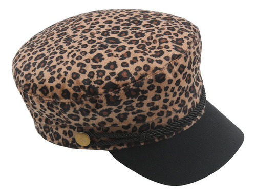 . Gorra Tipo Boina Con Estampado De Leopardo, Casual, .