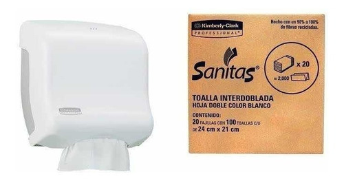 Kit Despachador De Toalla Interdoblada + 1 Caja De Sanitas