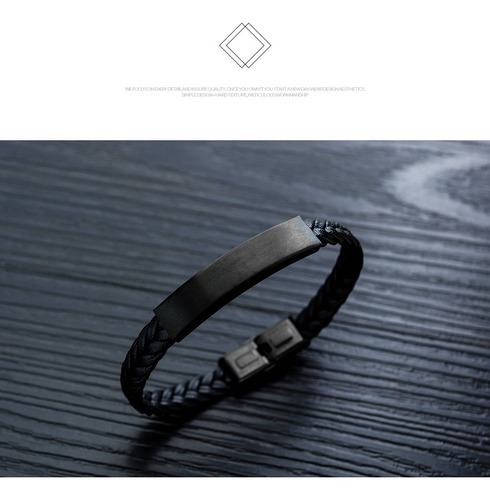 Imagen 5 de 6 de Pulsera De Acero Con Piel Sintética - 1363