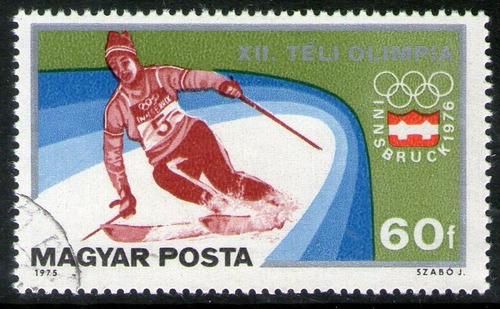 Hungría Sello Usado Olimpíadas En Innsbruck = Esquí Año 1975