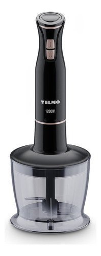 Mixer Licuadora De Mano Yelmo Lm-1555 Bowl Picador + Vaso Color Negro