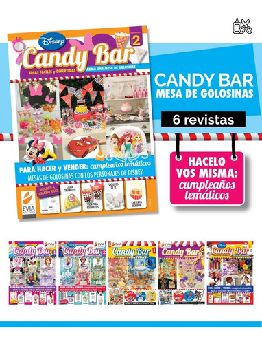 Promopack Candy Bar/mesa De Golosinas/cumples - 6 Revistas 