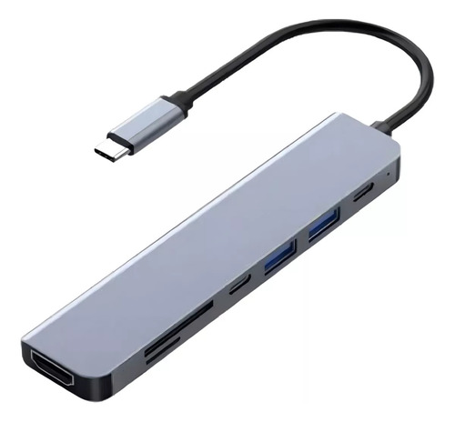 Adaptador Hub 7 Portas Usb 3.0 Usb-c Hdmi Leitor Sd 5gb/s