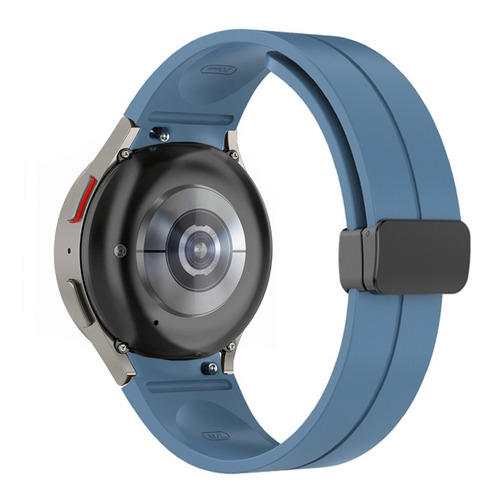 123Smart pulseira de silicone magnética premium compatível com Galaxy Watch 4 5 6 40mm 44mm 45mm 46mm 43mm 47mm cor azul