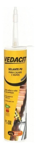 Selante Pu para Calhas Rufo Alumínio 400g Vedacit Cinza