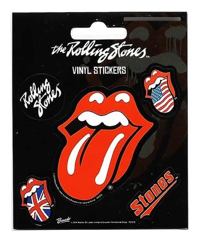 Lote De 50 Stickers The Rolling Stones Tongue Para Regalos Color Rojo
