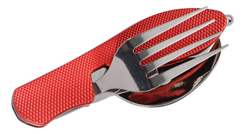 Utensilios Para Acampar, Cuchillo, Cuchara, Tenedor, Rojo