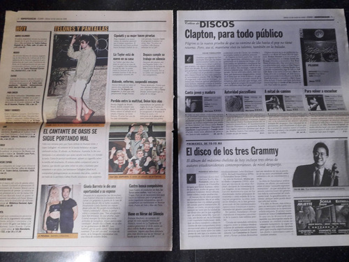 Clipping Diario Clarín Espectáculo 10 3 1998 Roberto Carlos (Usado)