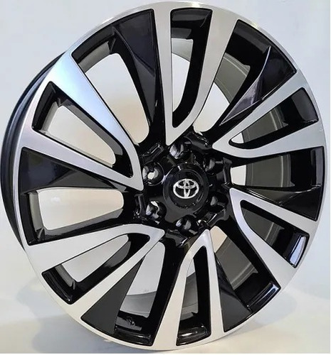 Rodas Nova Toyota Hilux Sw4 Aro 20 6x139 (par) + Bicos Cor Preto Diamantado