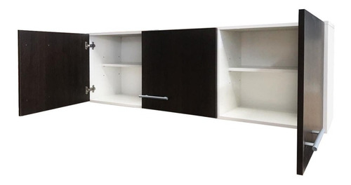 Imagen 9 de 10 de Alacena 140cm 3 Puertas C/estantes Blanca O Wengue Melamina