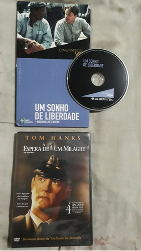 Livro + Dvd Um Sonho De Liberdade Tim Robbins/ Morgan Freeman  + À Espera De Um Milagre Tom Hanks N25