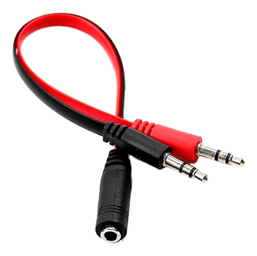 Cable Adaptador Audio Miniplug Hembra A 2 Miniplug Macho Pc