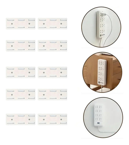 Fijador De Enchufe Autoadhesivo Para Montaje En Pared, 10 Un