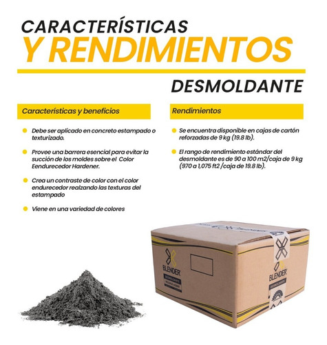 Desmoldante Para Concreto Estampado 9 Kg Color Light Gray