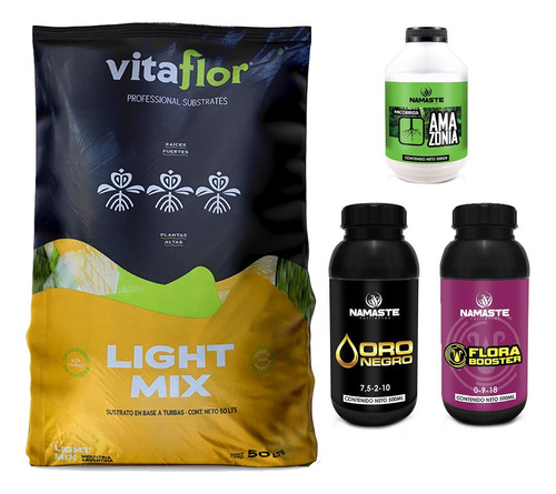 Sustrato Vitaflor Lightmix 50lt Con Amazonia Oro Flora 500ml