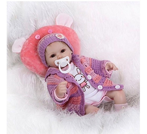 Baby Reborn Muñeca Bebe Silicona De Vinilo Suéter Tejido