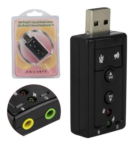 Adaptador Tarjeta De Sonido Audio Usb3.2 Virtual 7.1 