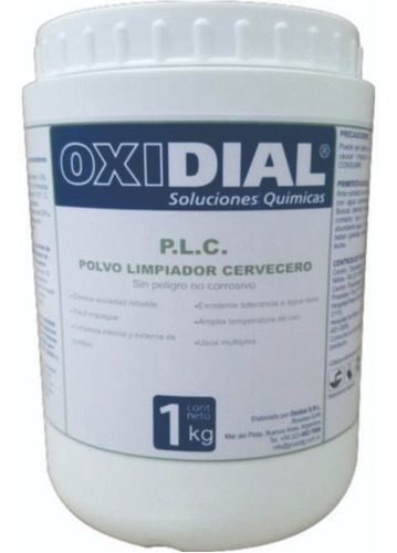 Polvo Limpiador Cervecero Plc Oxidial X 1kg