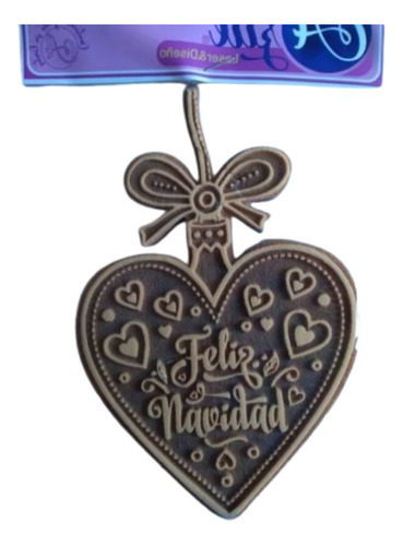 Sello Decorativo Azul Laser L / Corazón Feliz Navidad Br