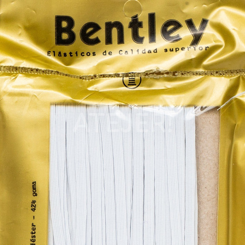 Imagen 3 de 8 de Elástico Liso Marca Bentley - Art 10 De 4mm X 50 Mts Blanco