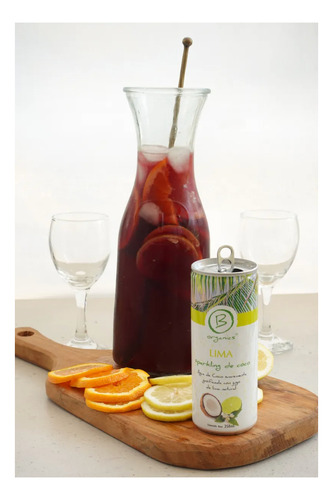 6 Pack Agua De Coco Con Gas 250ml Limon - Be Organics