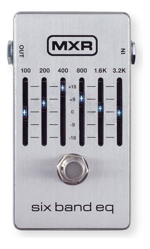 Pedal de efeitos de guitarra prateado de seis bandas Mxr EQ